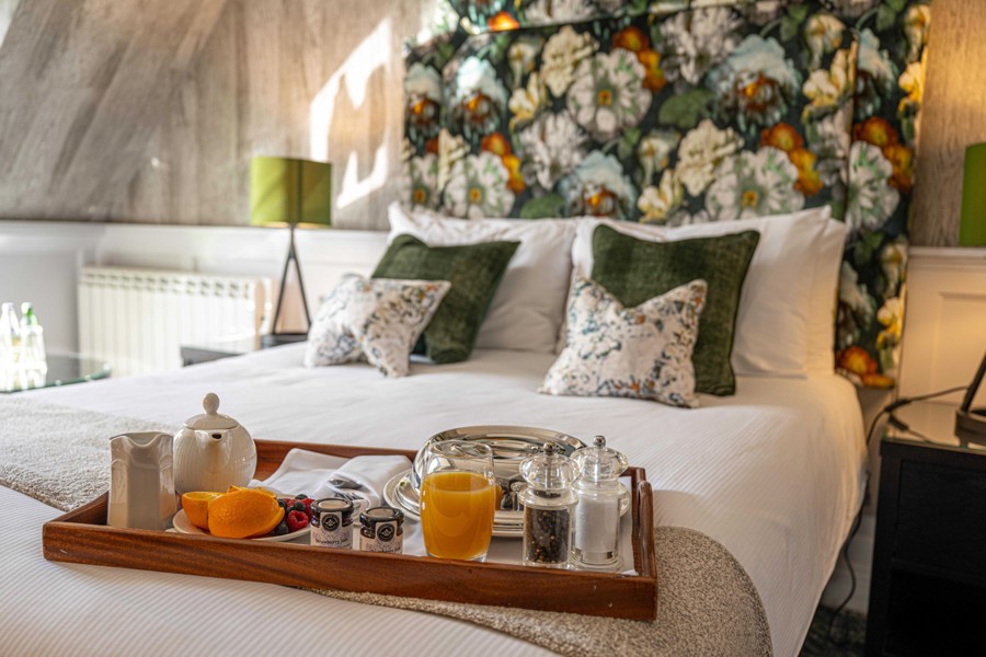 Dunkeld House Hotel Room 214 Deluxe Double Room With Room Service Tray